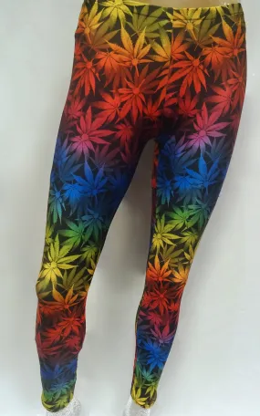 Rainbow Marijuana Leggings