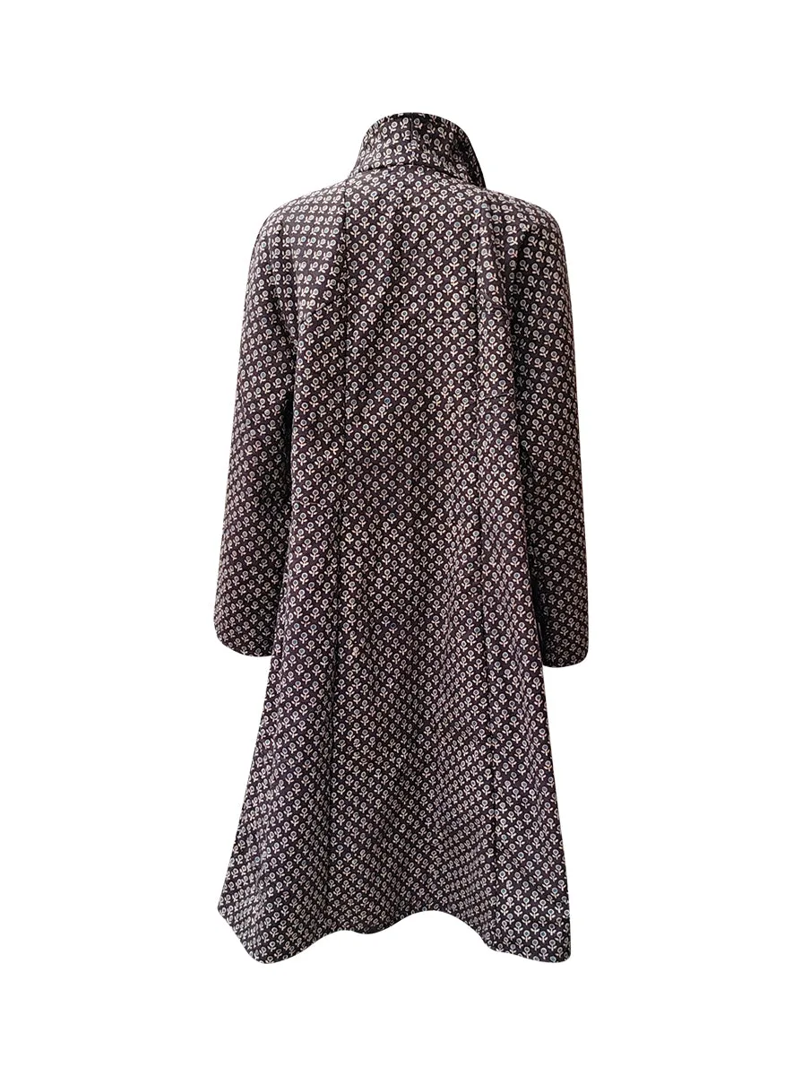 reversible recycled wool coat blue black