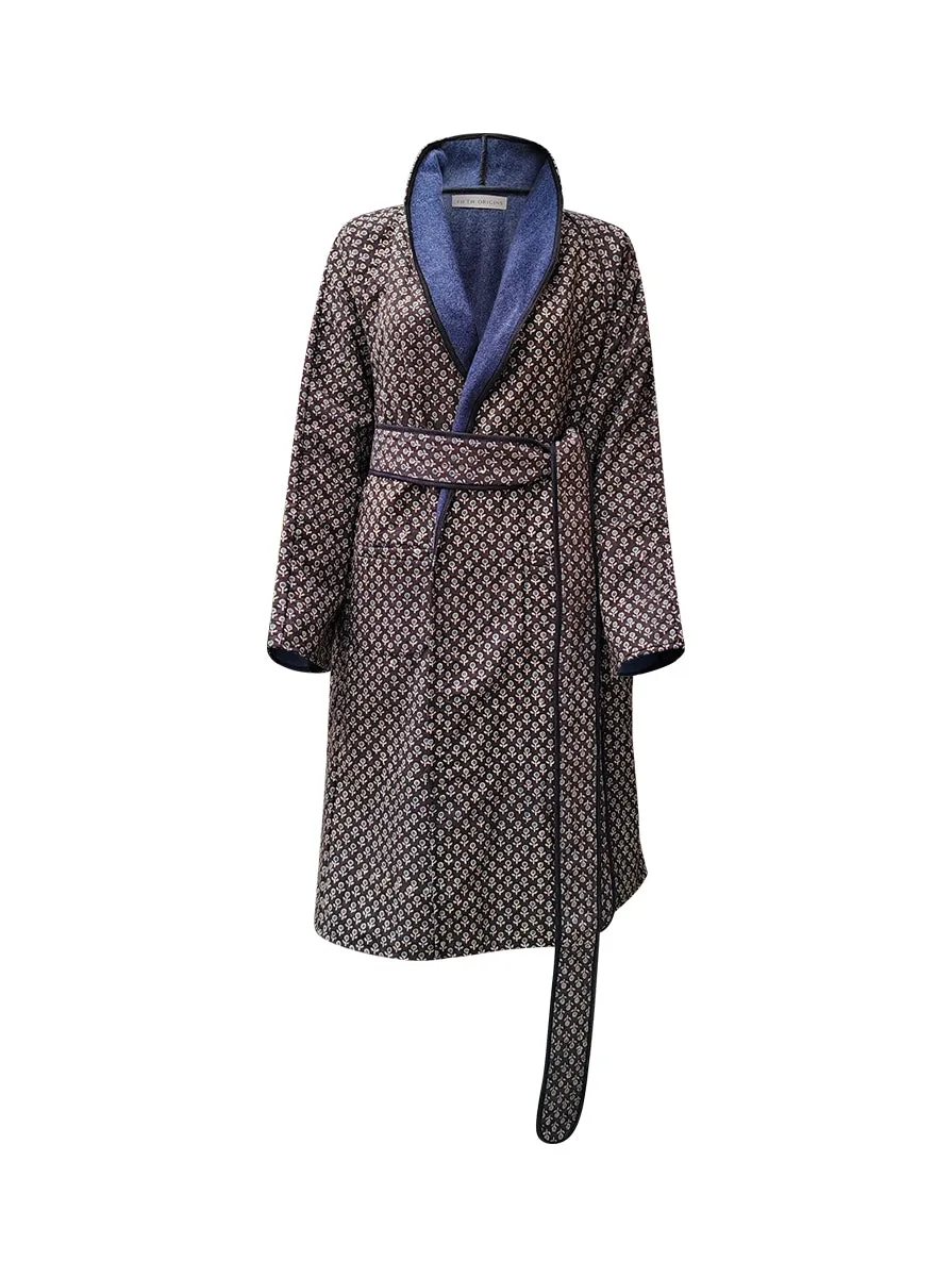 reversible recycled wool coat blue black