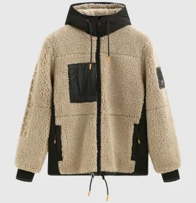 Reversible Tech Sherpa Hooded Coat - Camel