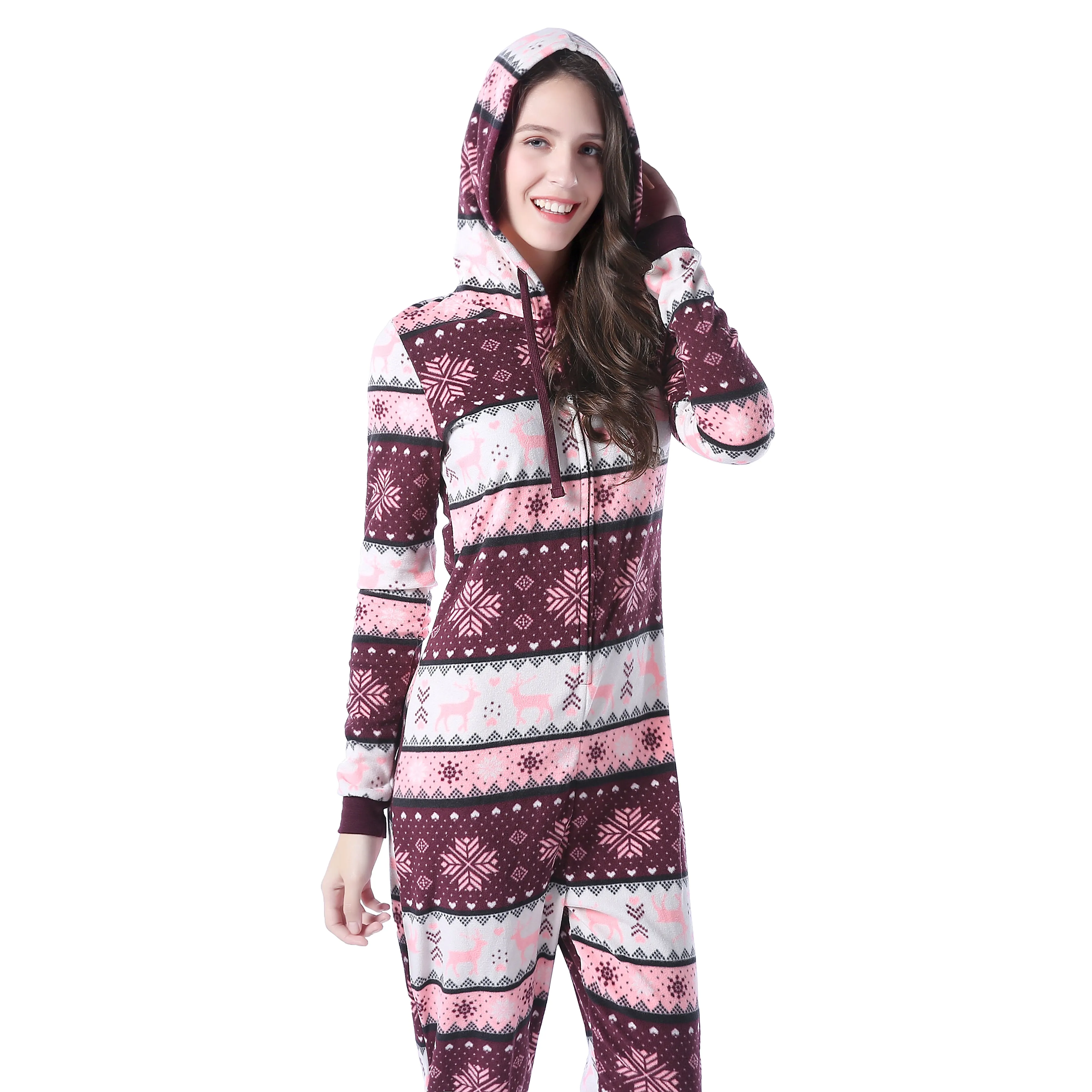 Rh Women's Jumpsuit Hooded Unisex One Piece PJ' Zip-Up Adult Playsuit RHW2787