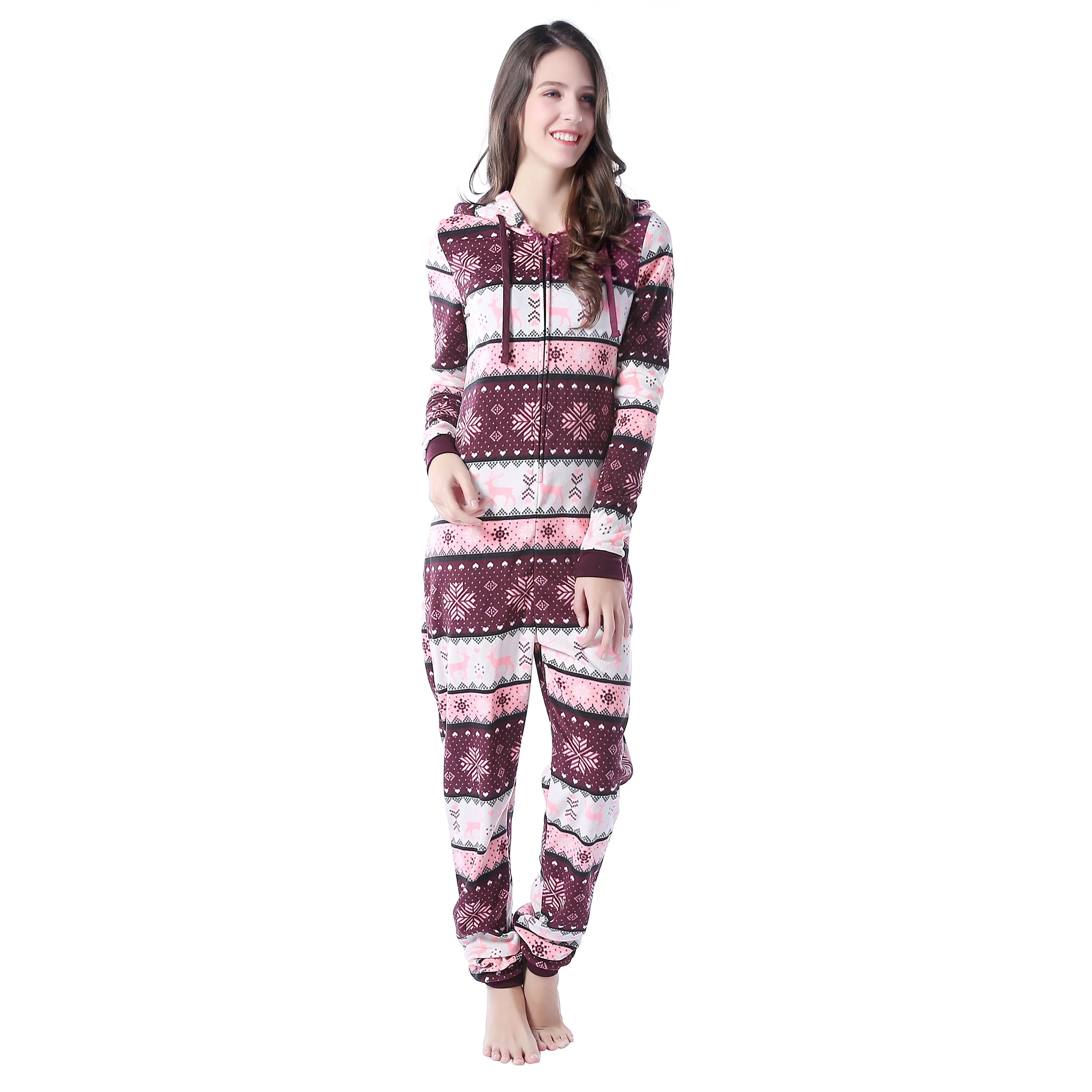 Rh Women's Jumpsuit Hooded Unisex One Piece PJ' Zip-Up Adult Playsuit RHW2787