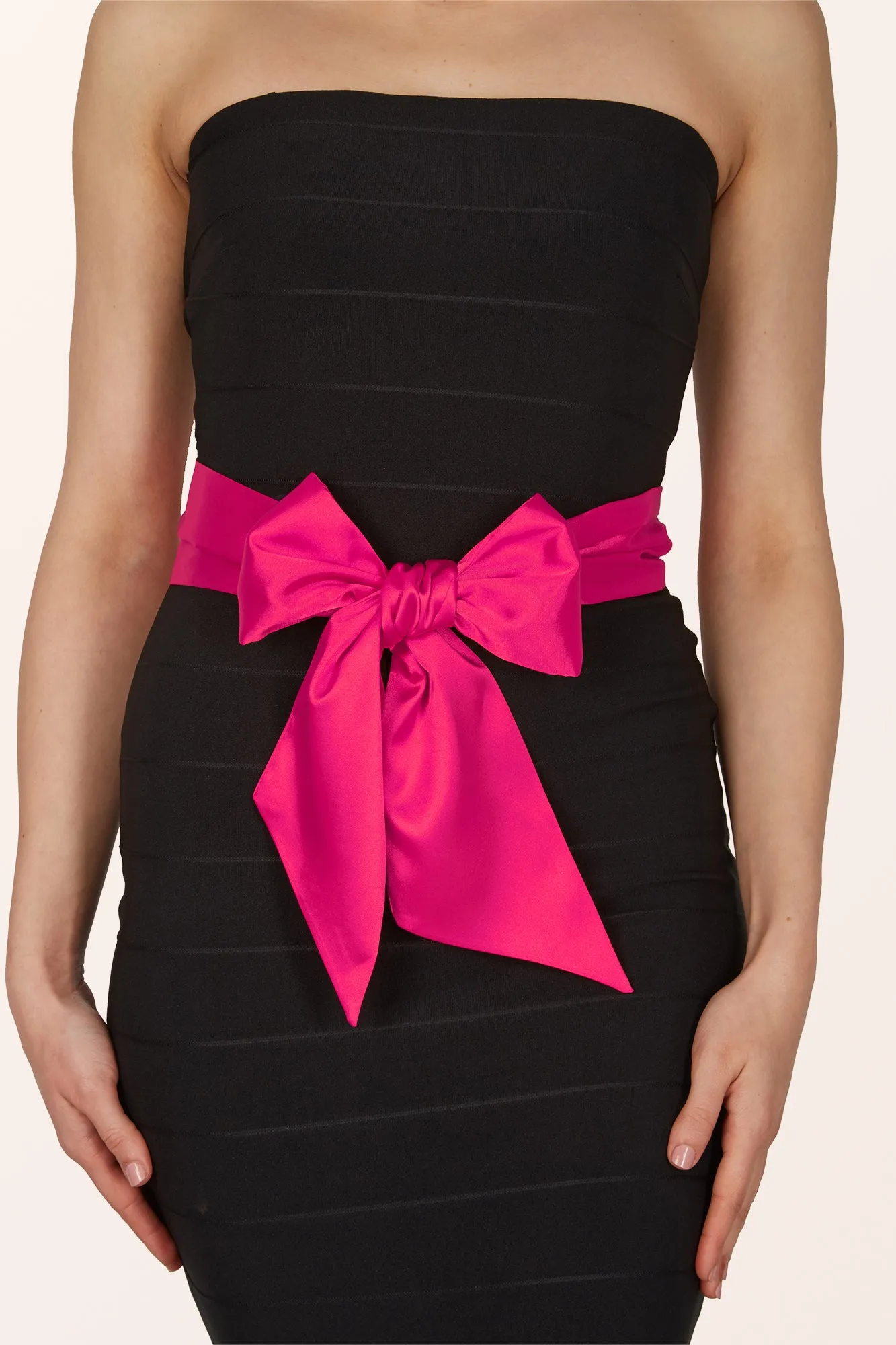 Satin Sash - Hot Pink