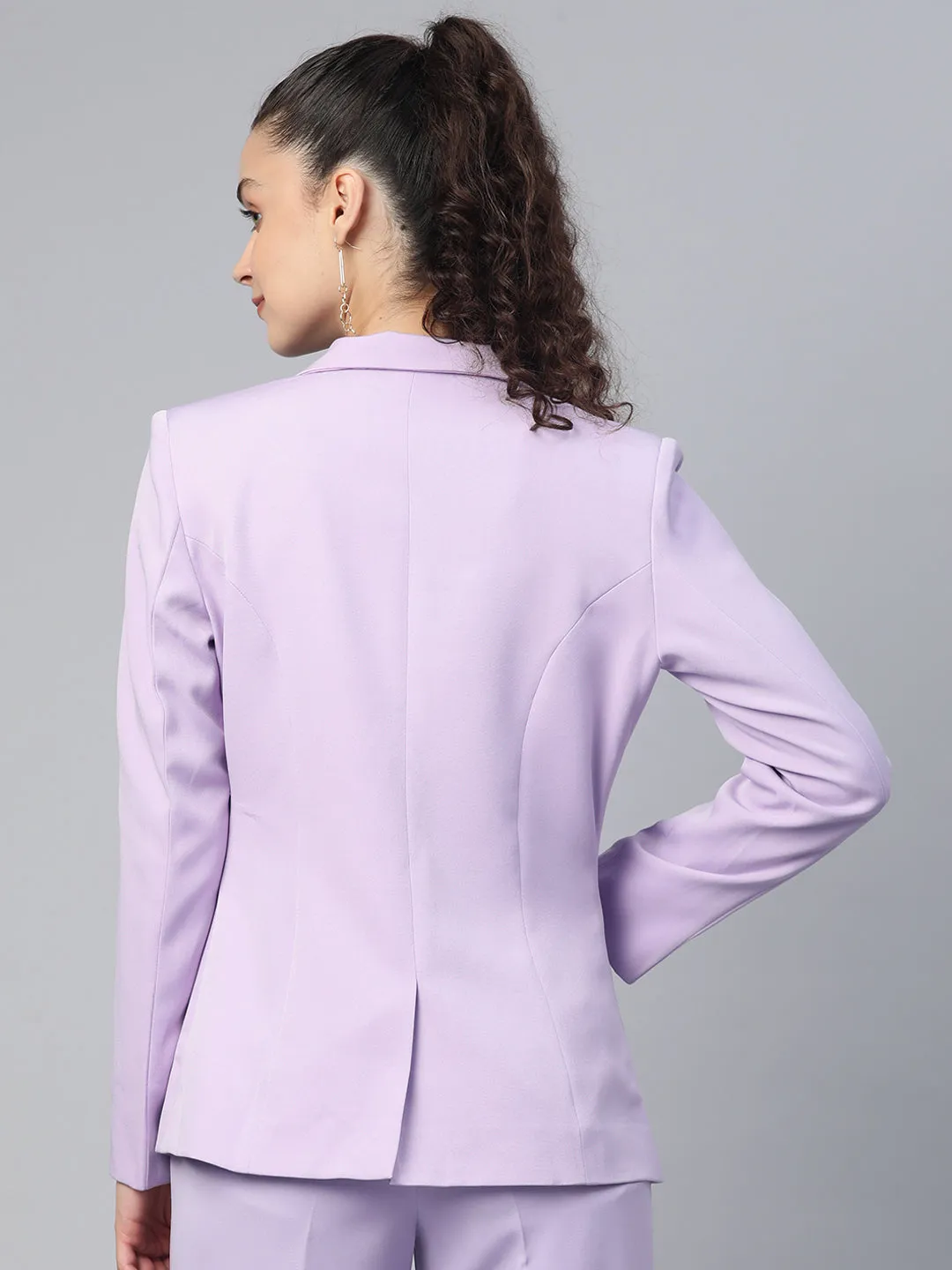 Single Button Light Weight Stretch Blazer - Lavender