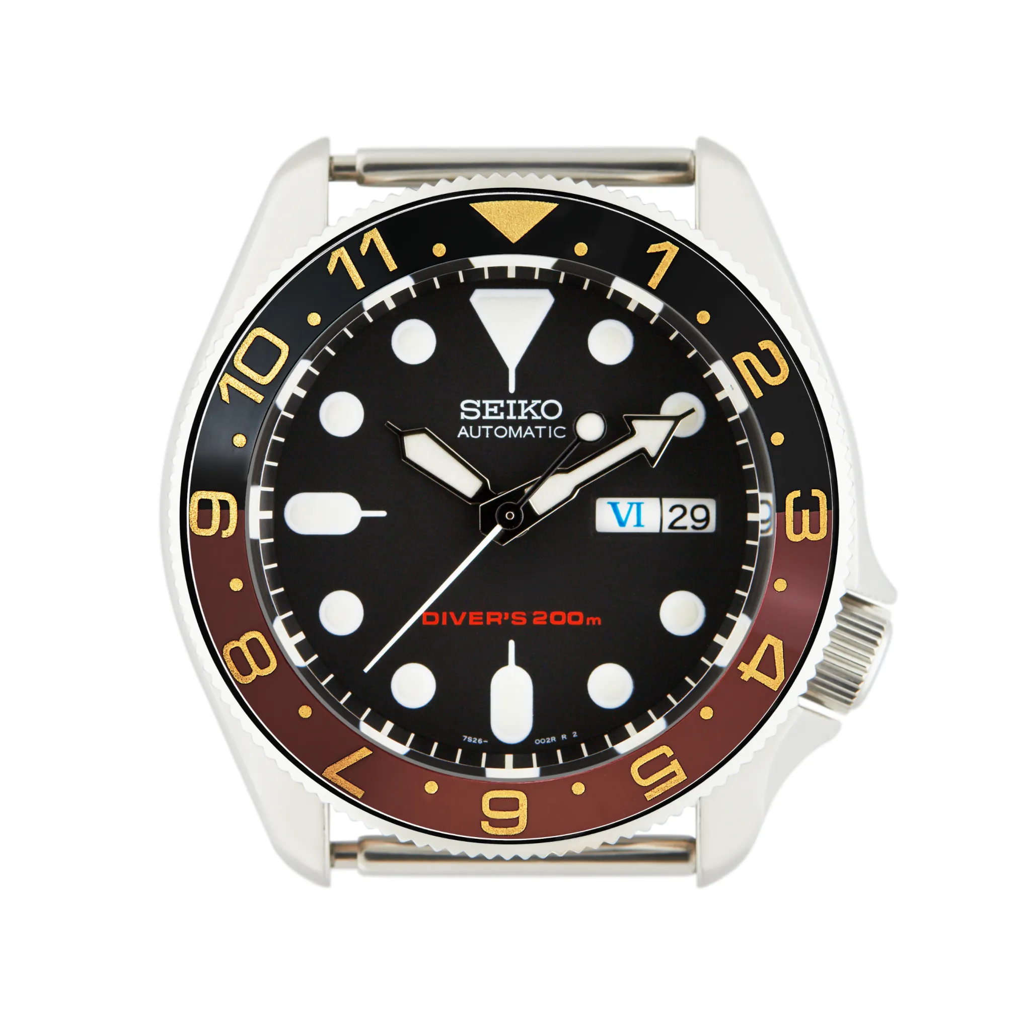 SKX007/SRPD Ceramic Bezel Insert: Dual Time style (Root Beer)