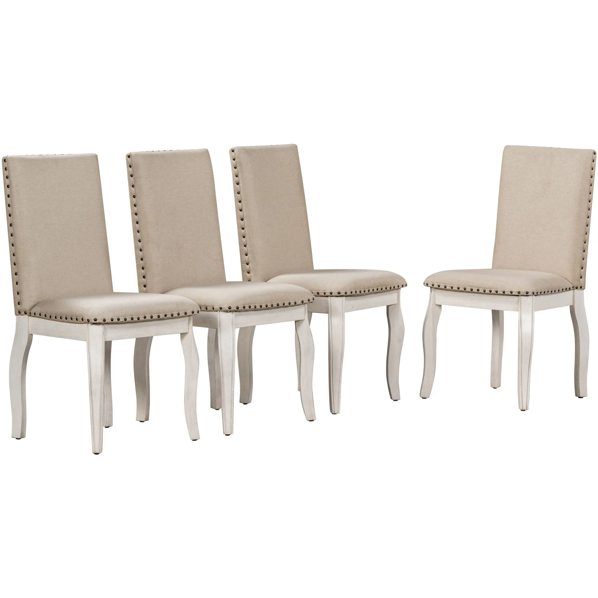 Stanley 5pc Dining Set Round Table 4x Side Chairs - White