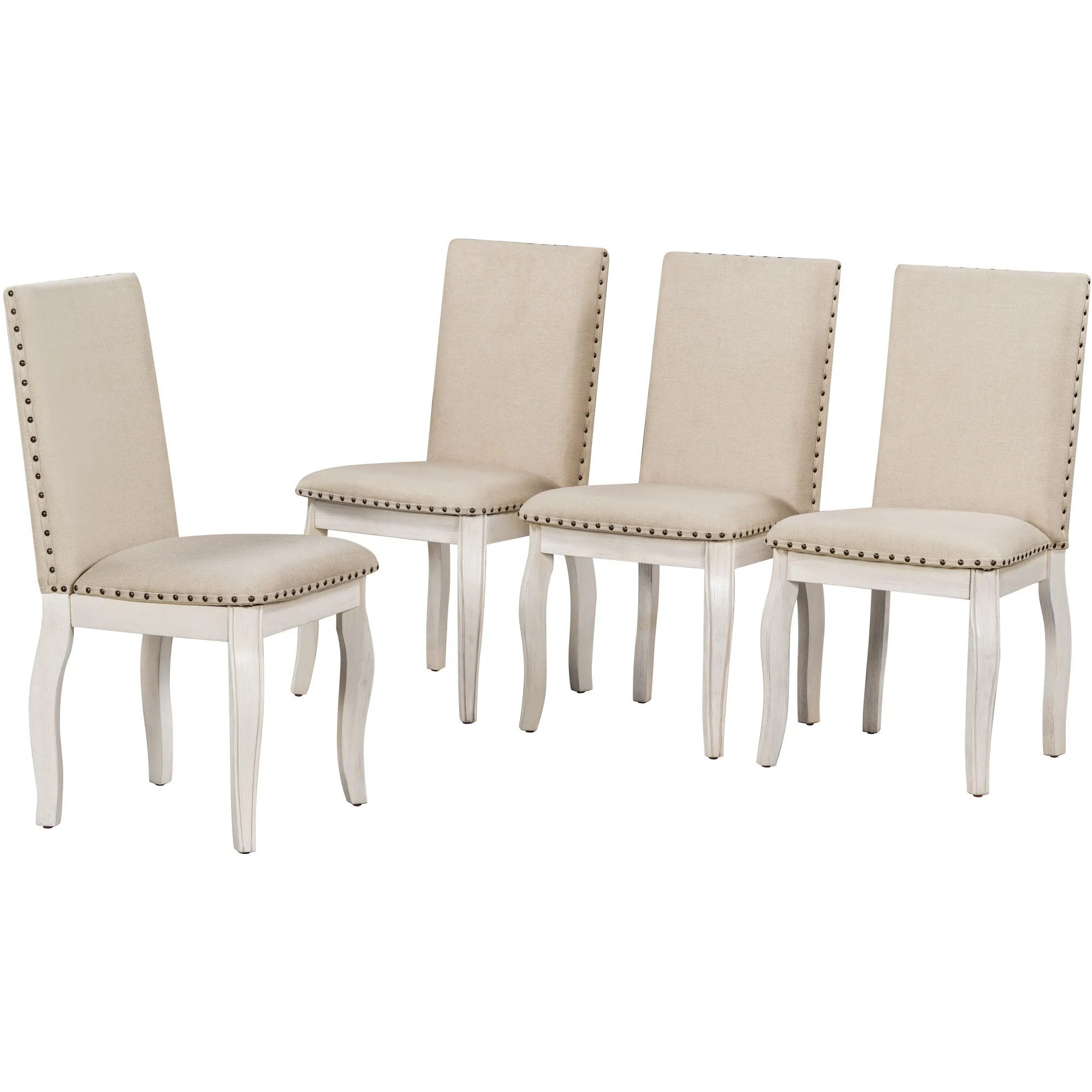 Stanley 5pc Dining Set Round Table 4x Side Chairs - White