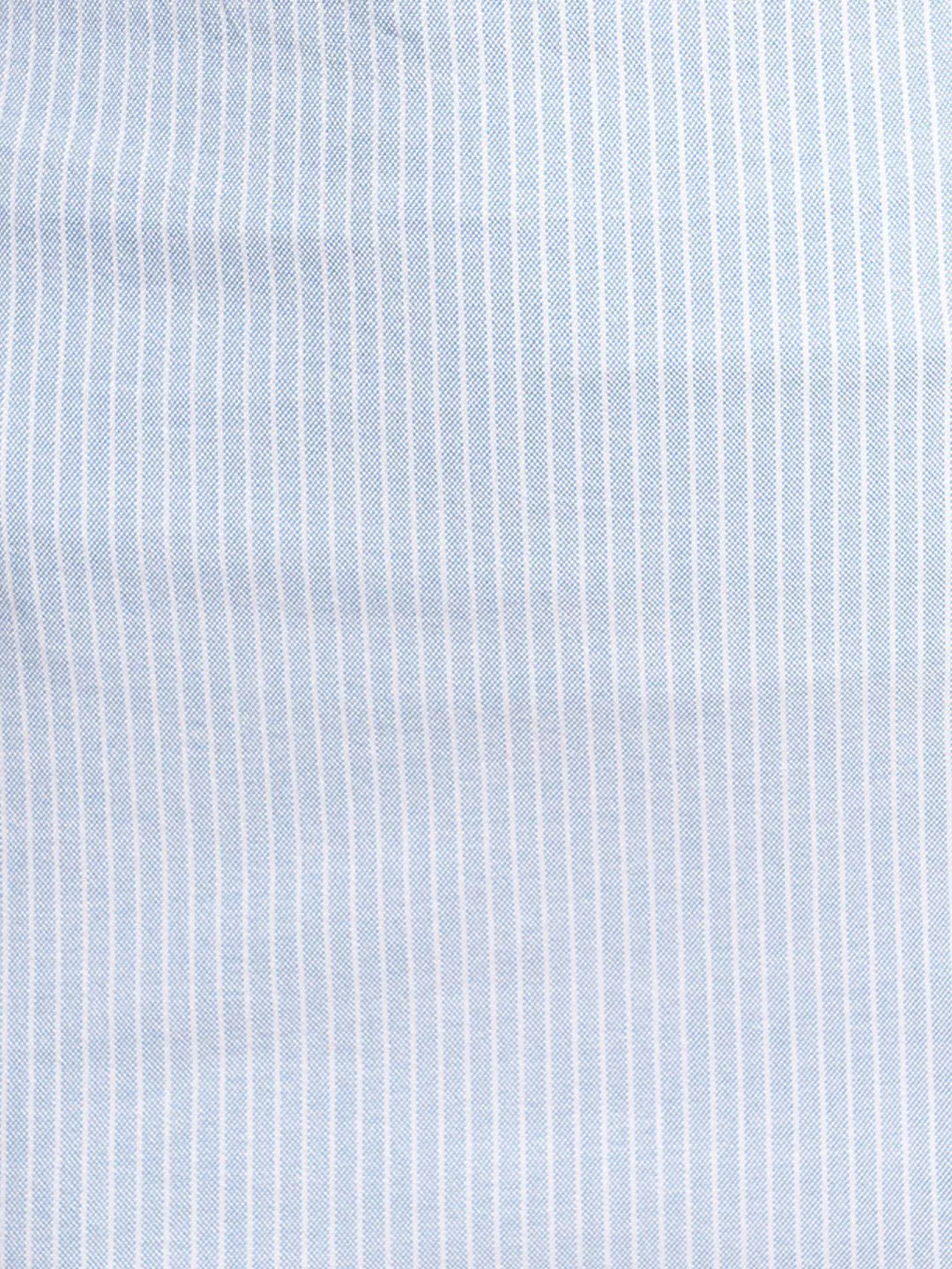 Striped Cotton Pencil Skirt - Baby Blue