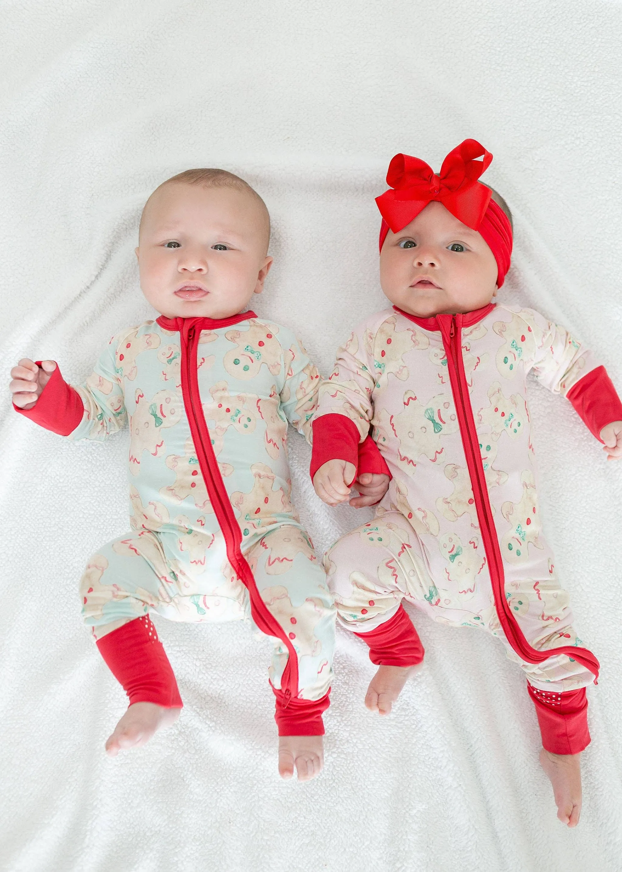 Sweet Bay Clothing - Blue Gingerbread Zipper Onesie