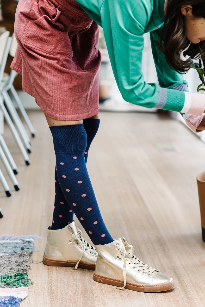 TIGHTOLOGY - DOTTY COTTON LONG SOCKS