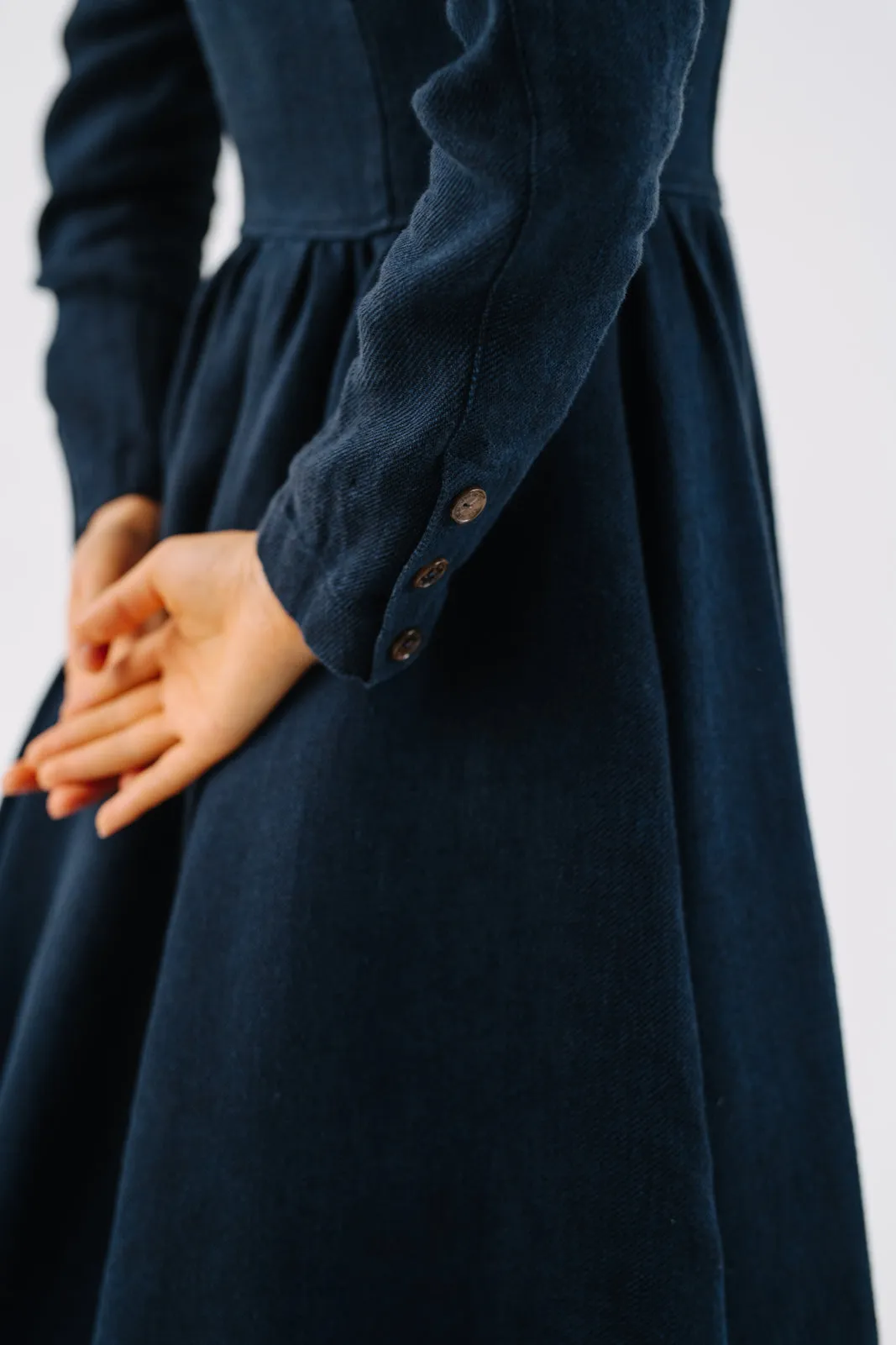 Victorian Coat, Twill Linen, Night Navy