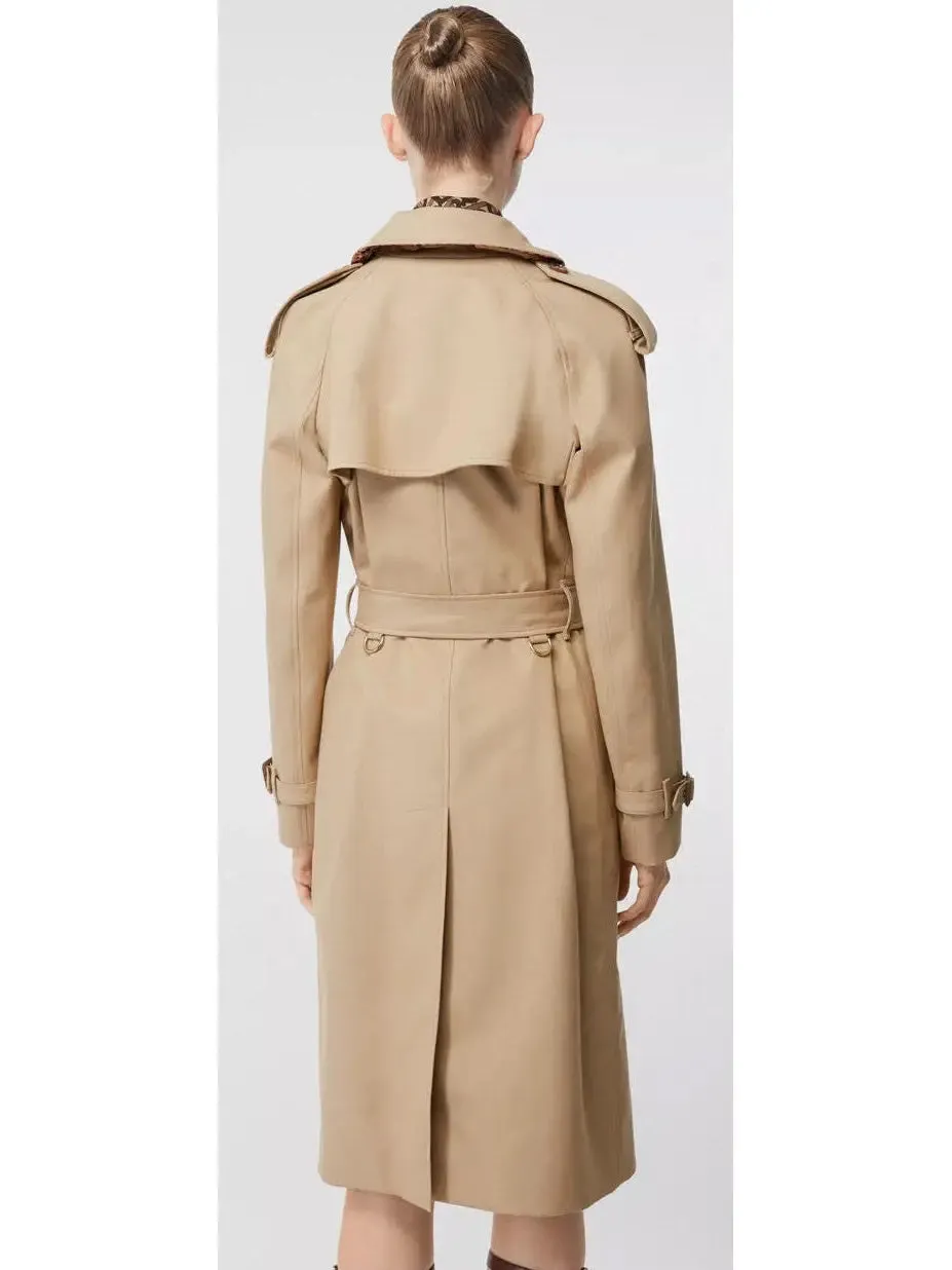 Women’s Double-Breasted Belted Cotton Gabardine Trench Coat