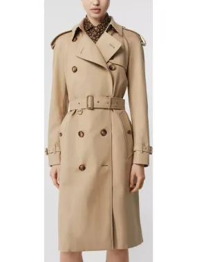 Women’s Double-Breasted Belted Cotton Gabardine Trench Coat