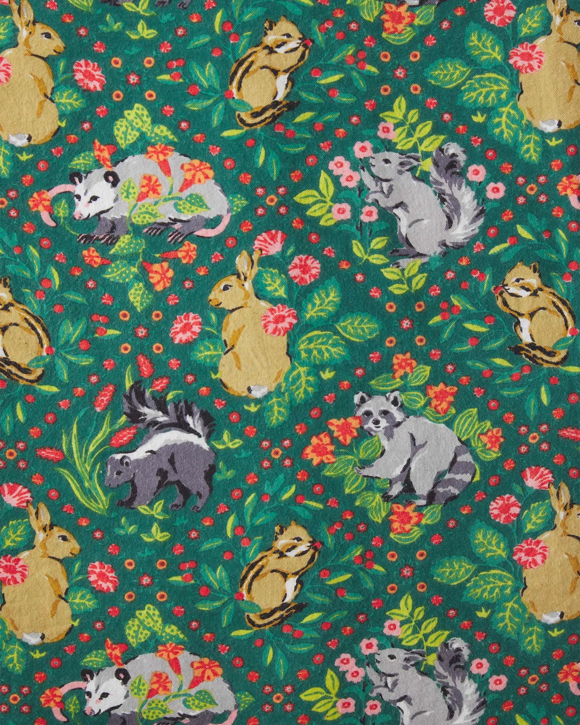 Woodland Critters -  Flannel PJ Pants - Fern